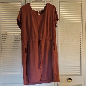 32 Degrees Pink Midi Dress XL With Adjustable Draw Sting Waist